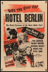 5d0537 HOTEL BERLIN 1sh 1945 sexy Faye Emereson, Helmut Dantine, Andrea King, rips the roof off!