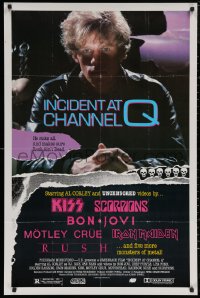 5d0557 INCIDENT AT CHANNEL Q 1sh 1986 Kiss, Motley Crue, Rush, Deep Purple, heavy metal rock & roll!