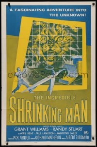 5d0558 INCREDIBLE SHRINKING MAN 1sh R1964 Jack Arnold classic, wonderful Reynold Brown sci-fi art!