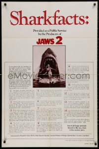 5d0579 JAWS 2 1sh 1978 art of giant shark attacking girl on water by Feck + cool shark facts!