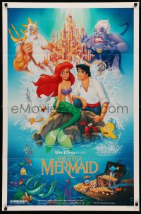 5d0666 LITTLE MERMAID DS 1sh 1989 great Bill Morrison art of Ariel & cast, Disney underwater cartoon