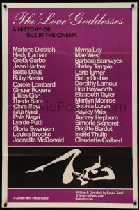 5d0685 LOVE GODDESSES 1sh R1974 featuring Hollywood beauties like Lamarr, Hayworth & Greta Garbo!