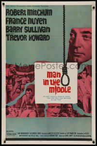 5d0715 MAN IN THE MIDDLE 1sh 1964 Robert Mitchum, France Nuyen, Barry Sullivan, Trevor Howard, noose