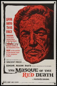 5d0740 MASQUE OF THE RED DEATH 1sh 1964 cool montage horror art of Vincent Price by Reynold Brown!