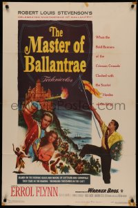 5d0742 MASTER OF BALLANTRAE 1sh 1953 Errol Flynn, Scotland, from Robert Louis Stevenson story!