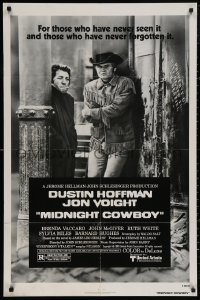 5d0754 MIDNIGHT COWBOY 1sh R1980 Dustin Hoffman, Jon Voight, John Schlesinger classic!