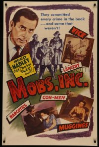 5d0762 MOBS, INC. 1sh 1956 Reed Hadley, Marjorie Reynolds, vice, narcotics, and more!