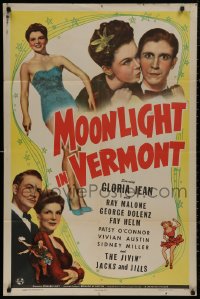 5d0770 MOONLIGHT IN VERMONT 1sh 1943 sexy Gloria Jean w/Ray Malone & George Dolenz!