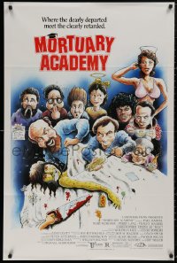 5d0775 MORTUARY ACADEMY 1sh 1988 when the dearly departed meet them, completely wacky horror art!