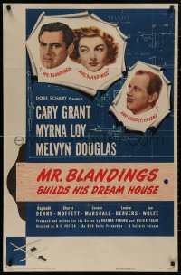 5d0779 MR. BLANDINGS BUILDS HIS DREAM HOUSE 1sh 1948 Cary Grant, Myrna Loy, Melvyn Douglas!