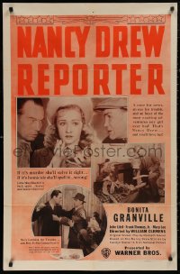 5d0800 NANCY DREW REPORTER 1sh 1939 great images of Bonita Granville in the title role, ultra rare!
