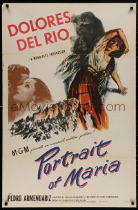 5d0894 PORTRAIT OF MARIA 1sh 1946 dramatic W. Seaton art of terrified Dolores Del Rio!