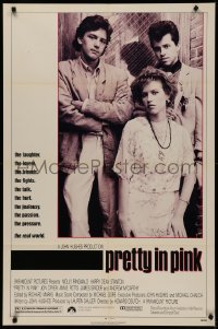 5d0900 PRETTY IN PINK 1sh 1986 great portrait of Molly Ringwald, Andrew McCarthy & Jon Cryer!