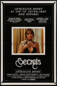 5d0912 QUADRANGLE 1sh R1978 close-up of sexiest Jacqueline Bisset in gown, Secrets!