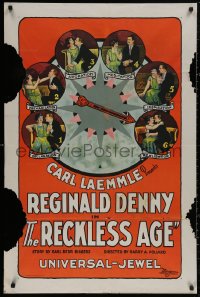 5d0927 RECKLESS AGE 1sh 1924 Reginald Denny, Earl Derr Biggers' novel, roulette wheel art, ultra rare!