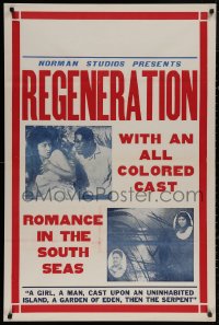 5d0933 REGENERATION 1sh 1923 beauty Stella Mayo, romance at sea with all-colored cast!