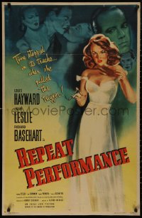 5d0934 REPEAT PERFORMANCE 1sh 1947 neither Joan Leslie's kissing nor killing changes her destiny!