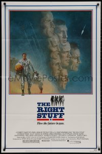 5d0944 RIGHT STUFF 1sh 1983 great Tom Jung montage art of the first NASA astronauts!