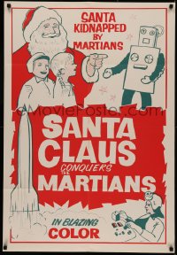 5d0978 SANTA CLAUS CONQUERS THE MARTIANS 1sh R1960s wacky fantasy, aliens, robots!