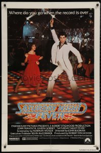 5d0982 SATURDAY NIGHT FEVER 1sh 1977 best image of disco John Travolta & Karen Lynn Gorney!