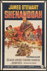 5d1009 SHENANDOAH 1sh 1965 James Stewart, Civil War, great Frank McCarthy artwork!