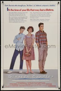 5d1025 SIXTEEN CANDLES 1sh 1984 Molly Ringwald, Anthony Michael Hall, directed by John Hughes!