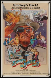 5d1031 SMOKEY & THE BANDIT PART 3 1sh 1983 Daniel Goozee action art of Jackie Gleason & cast!