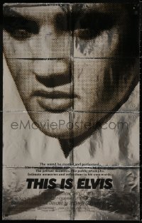 5d1139 THIS IS ELVIS foil 1sh 1981 Elvis Presley rock 'n' roll biography, portrait of The King!