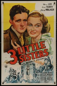 5d1141 THREE LITTLE SISTERS 1sh 1944 Mary Lee, Ruth Terry & Cheryl Walker are triple-threat talent!