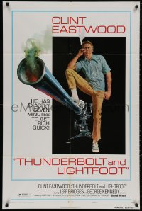 5d1144 THUNDERBOLT & LIGHTFOOT style C 1sh 1974 art of Clint Eastwood with HUGE gun by McGinnis!