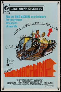 5d1151 TIME MACHINE 1sh R1972 H.G. Wells, George Pal, great completely different sci-fi artwork!
