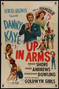 5d1178 UP IN ARMS 1sh R1951 funnyman Danny Kaye & sexy Dinah Shore, half-dressed Goldwyn Girls!