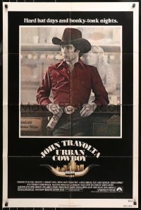 5d1181 URBAN COWBOY 1sh 1980 great image of John Travolta in cowboy hat with Lone Star beer!