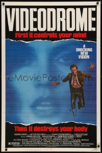 5d1193 VIDEODROME 1sh 1983 David Cronenberg, James Woods, huge c/u of Debbie Harry, sci-fi!