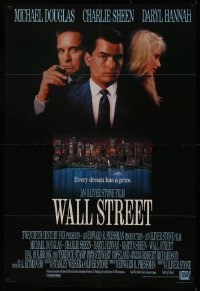 5d1203 WALL STREET int'l 1sh 1987 Michael Douglas, Charlie Sheen, Daryl Hannah, Oliver Stone!