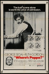 5d1216 WHERE'S POPPA 1sh 1970 Carl Reiner directed comedy, George Segal & Ruth Gordon!