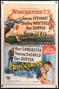 5d1232 WINCHESTER '73/CRISS CROSS 1sh 1958 James Stewart & Burt Lancaster double bill!