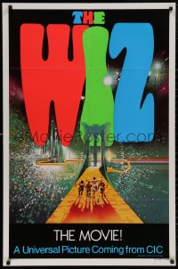5d1236 WIZ teaser 1sh 1978 Diana Ross, Michael Jackson, Richard Pryor, Wizard of Oz, art by Bob Peak!
