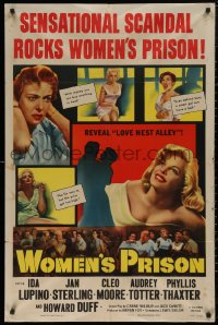 5d1241 WOMEN'S PRISON 1sh 1954 Ida Lupino & super sexy convict Cleo Moore, sensational scandal!