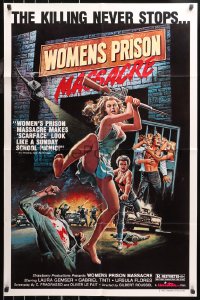 5d1242 WOMEN'S PRISON MASSACRE 1sh 1985 Emanuelle Fuga Dall'Inferno, wild art of violent girls!