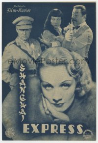 5f0216 SHANGHAI EXPRESS Austrian program 1952 great c/u of sexy Marlene Dietrich & Brook, von Sternberg, rare!