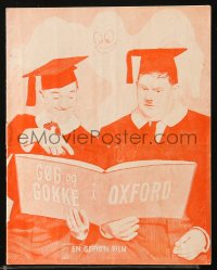 5f0244 CHUMP AT OXFORD Danish program 1940s Stan Laurel & Oliver Hardy with ghost behind them!