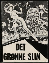 5f0271 GREEN SLIME Danish program 1969 classic cheesy sci-fi movie, art of sexy astronaut & monster!