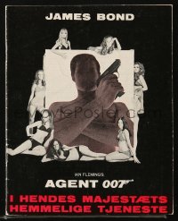 5f0295 ON HER MAJESTY'S SECRET SERVICE Danish program 1969 Lazenby's only appearance as James Bond!