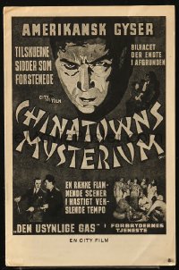 5f0307 SHADOW OF CHINATOWN part 2 Danish program 1936 art of Bela Lugosi, plus different images!