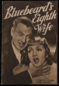 5f0094 BLUEBEARD'S EIGHTH WIFE English program 1938 Claudette Colbert & Gary Cooper, Ernst Lubitsch
