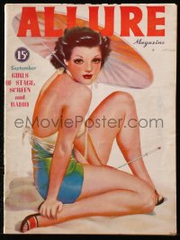 5f0624 ALLURE vol 1 no 3 magazine September 1937 Girls of Stage, Screen & Radio, sexy cover art!