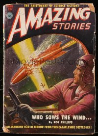 5f0495 AMAZING STORIES pulp magazine June 1951 cool sci-fi cover art by Robert Gibson Jones!