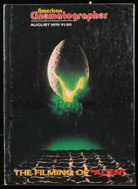 5f1265 AMERICAN CINEMATOGRAPHER magazine August 1979 cool issue dedicated to The Filming of Alien!