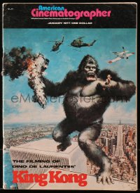 5f1259 AMERICAN CINEMATOGRAPHER magazine January 1977 The Filming of King Kong, John Berkey art!